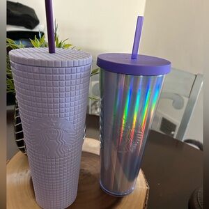 Starbucks Venti Cold Tumblers 1 Matte Lilac Lavender 1‎ Rainbow Iridescent Foil
